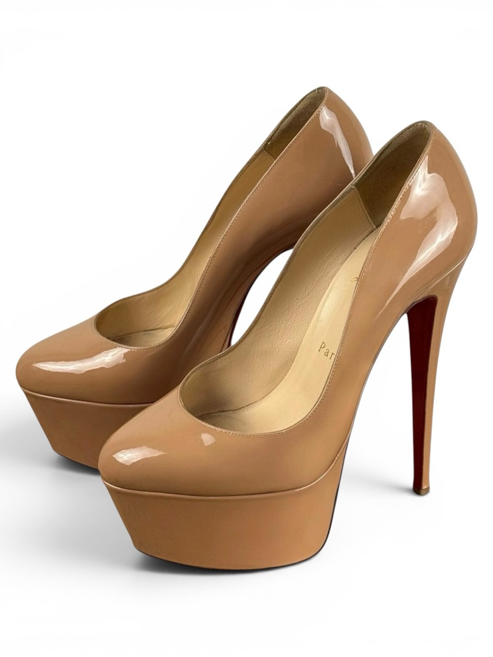 Christian Louboutin Nude Victoria 160 Platform Pumps